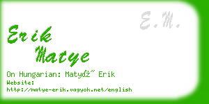 erik matye business card